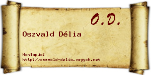 Oszvald Délia névjegykártya